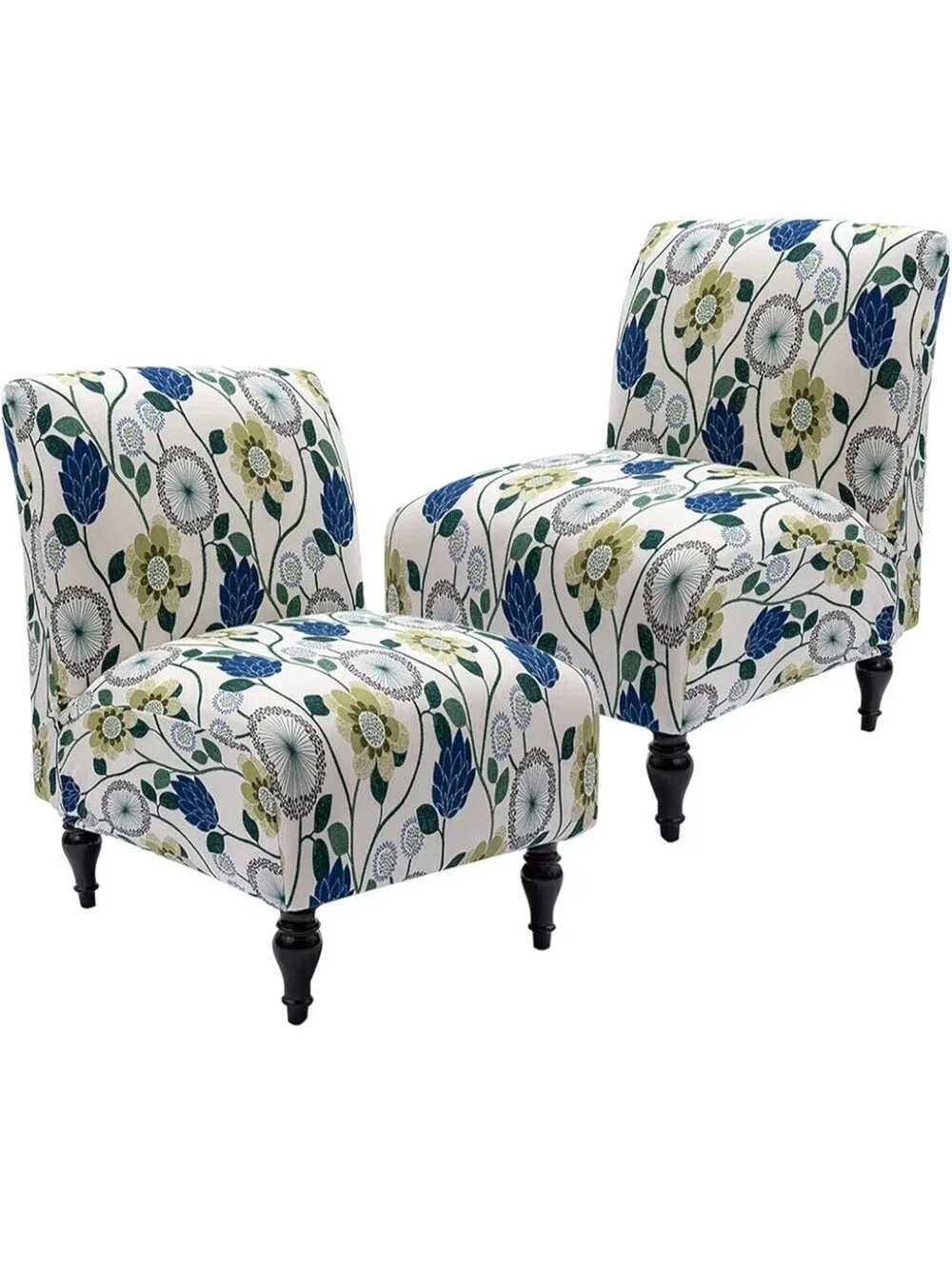 SET of 2 SLIPCOVERS- For Armless Accent Slipper Chairs